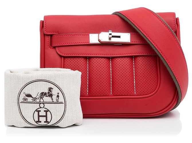 Hermès Borsa a tracolla Hermes Mini Swift Berline rossa Rosso - vista 13