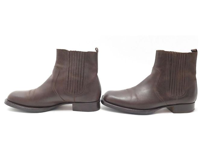 Hermès ZAPATOS HERMES CHELSEA 44 Botas de cuero marron Castaño - vista 2