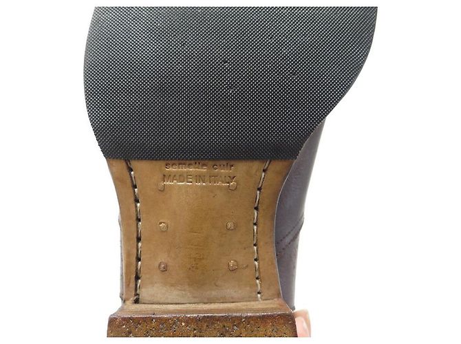 Hermès ZAPATOS HERMES CHELSEA 44 Botas de cuero marron Castaño - vista 4