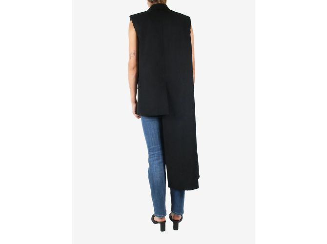 Alexander Mcqueen Cappotto asimmetrico nero senza maniche - taglia IT 38 - vista 2