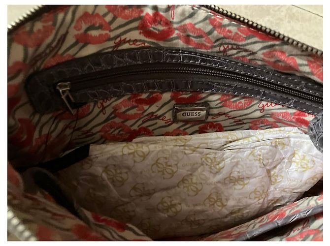 Pochette Guess in Vernice Panna Beige ed Ecru Multicolore - vista 4