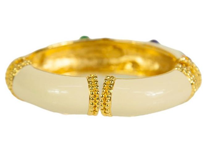 Bracciale KENNETH JAY LANE smaltato in bianco sporco con cabochon multicolori Multicolore - vista 2