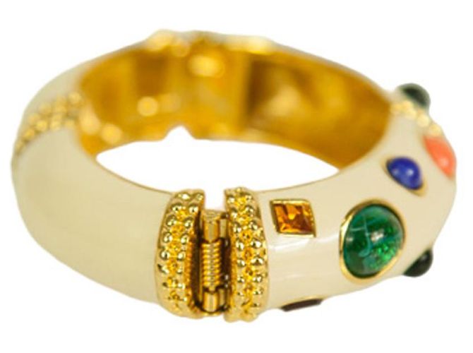 Bracciale KENNETH JAY LANE smaltato in bianco sporco con cabochon multicolori Multicolore - vista 3