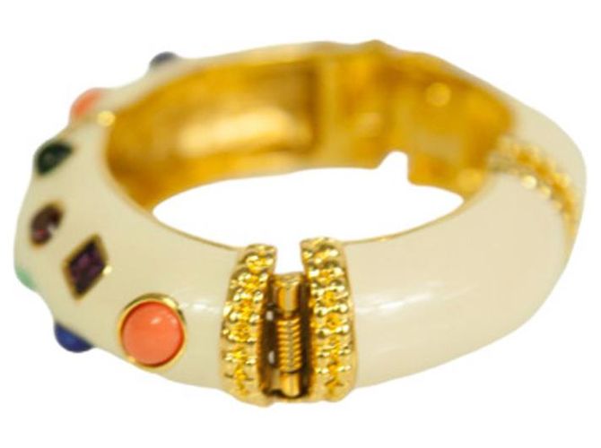 Bracciale KENNETH JAY LANE smaltato in bianco sporco con cabochon multicolori Multicolore - vista 4