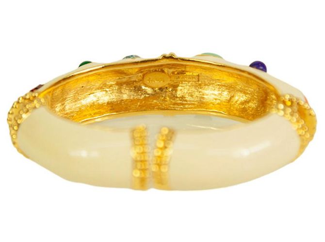 Bracciale KENNETH JAY LANE smaltato in bianco sporco con cabochon multicolori Multicolore - vista 6