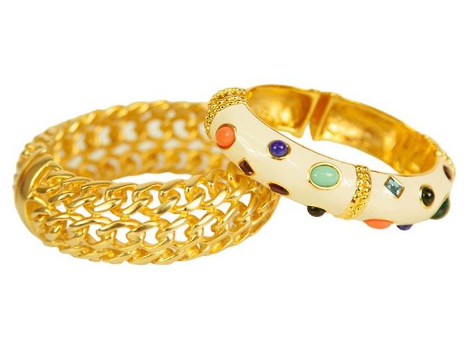 Bracciale KENNETH JAY LANE smaltato in bianco sporco con cabochon multicolori Multicolore - vista 8