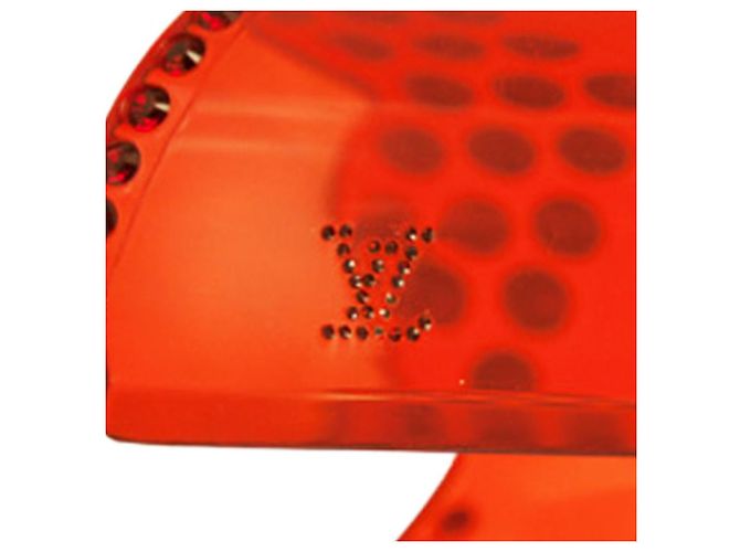 Bracciale rigido Louis Vuitton a cuore largo in resina rossa con strass rossi RARO!! Rosso - vista 5
