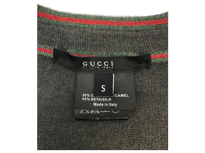***GUCCI Strickjacke aus Kamelseide mit Sherry-Linie Braun - Ansicht 6