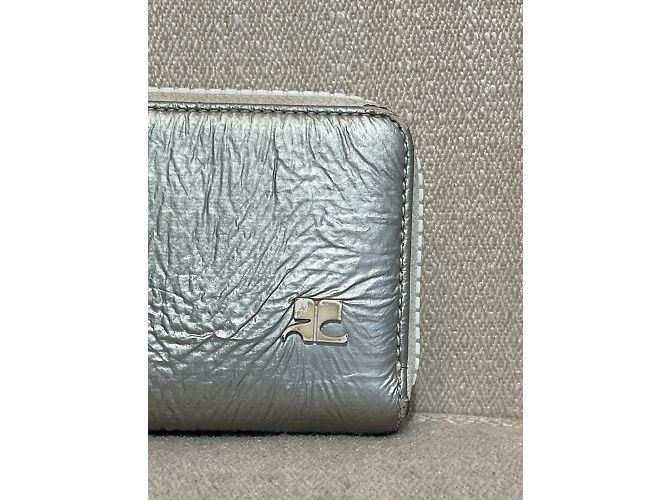 COURREGES Wallets T.  Vegan leather Silvery - view 2