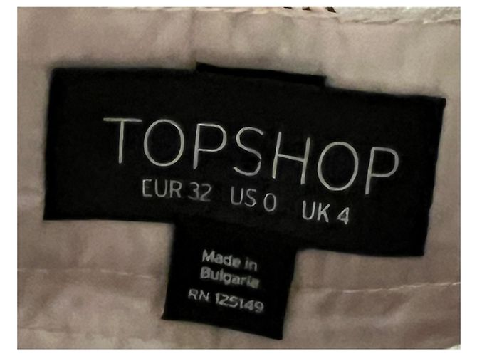 Topshop Satin Shorts Weiß Rosa Blattmuster - Ansicht 4