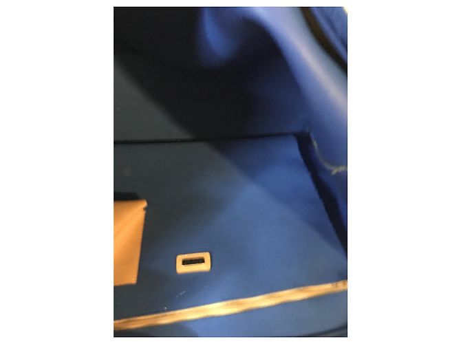 Borsa bimateriale Le Tanneur Blu Cammello - vista 10