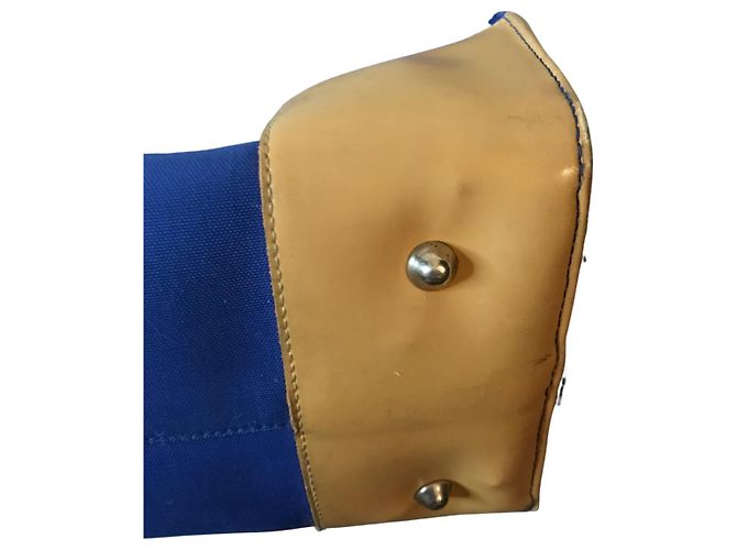 Borsa bimateriale Le Tanneur Blu Cammello - vista 11