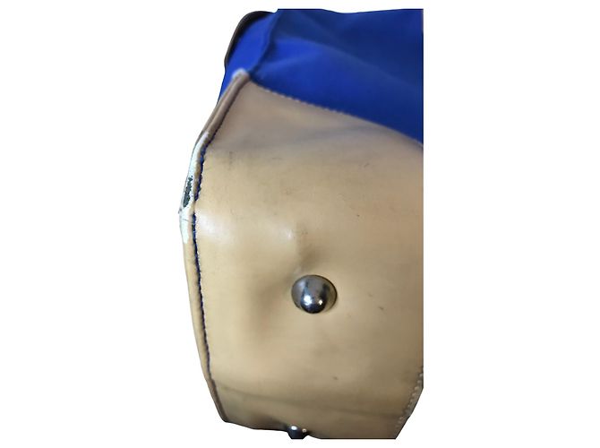 Borsa bimateriale Le Tanneur Blu Cammello - vista 14