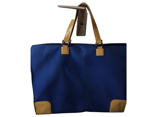 Borsa bimateriale Le Tanneur Blu Cammello - vista 3