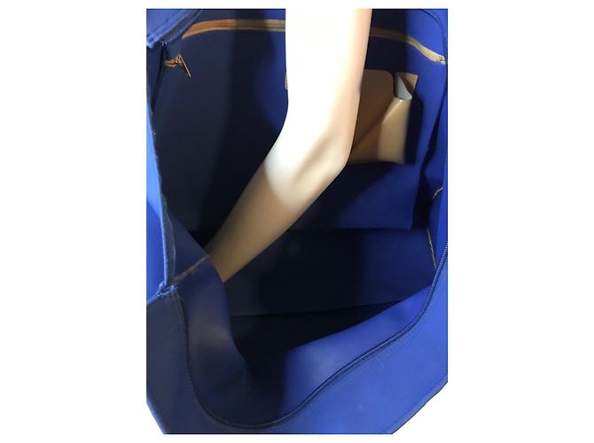 Borsa bimateriale Le Tanneur Blu Cammello - vista 5