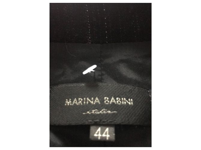 Autre Marque Giacca in lana e pelle rigata Marine Babini Nero - vista 6