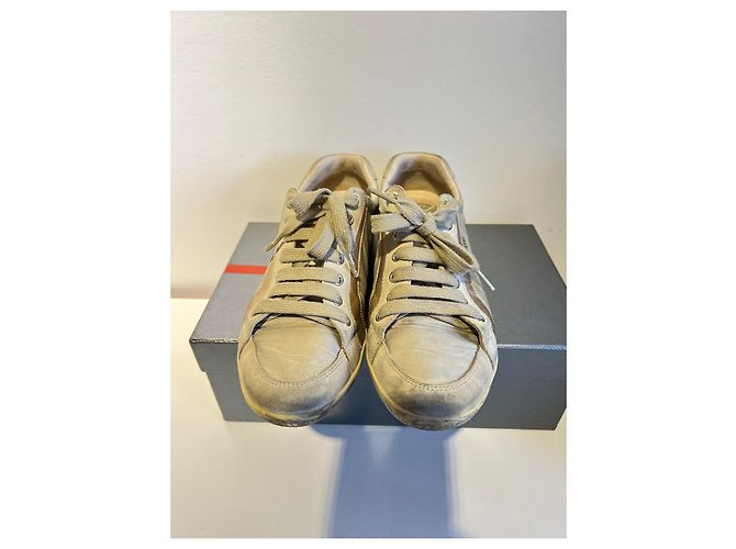 Ballerine Prada Beige in Viscosa e Pelliccia - vista 3