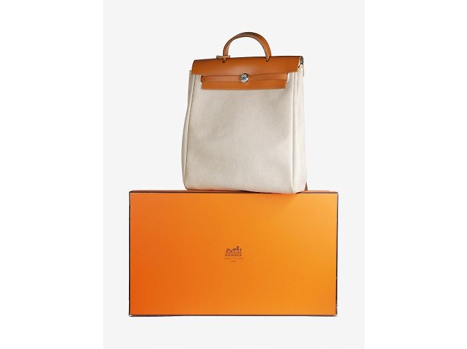 Hermès Neutraler Toile-Offizier 28 Herbag Rucksack - Ansicht 9