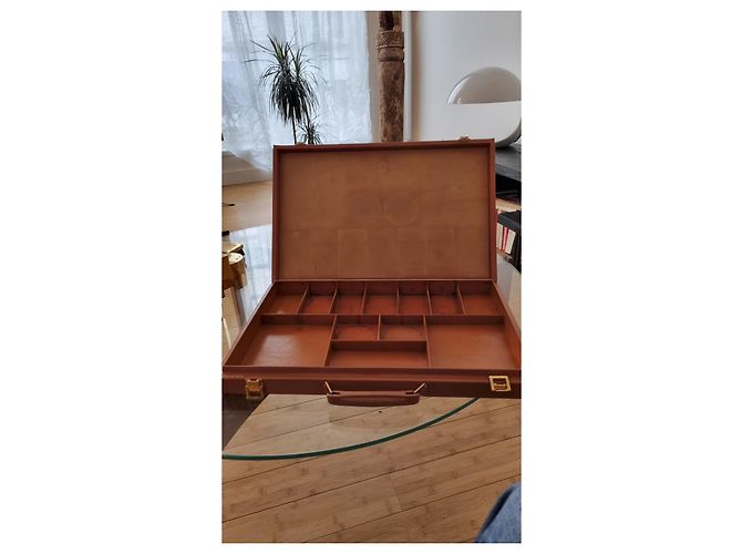 Valigetta da toilette da uomo di Hermès Caramello - vista 5