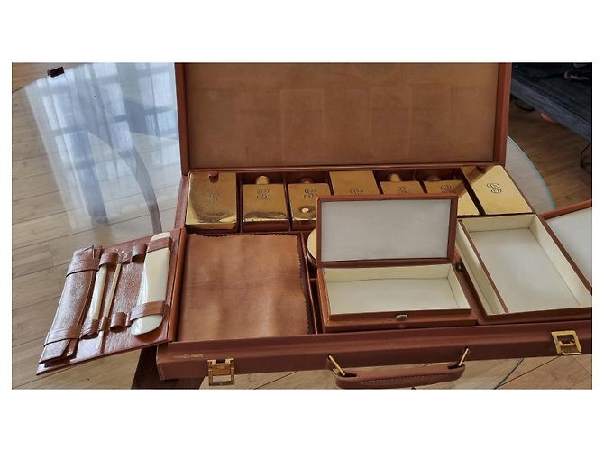 Valigetta da toilette da uomo di Hermès Caramello - vista 7
