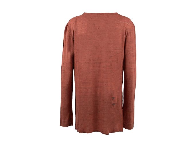 Balmain Distressed Langarm-T-Shirt Orange - Ansicht 2