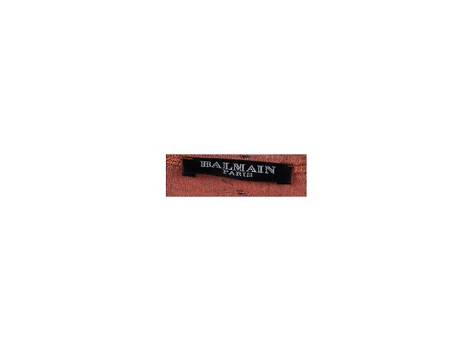 Balmain Distressed Langarm-T-Shirt Orange - Ansicht 3