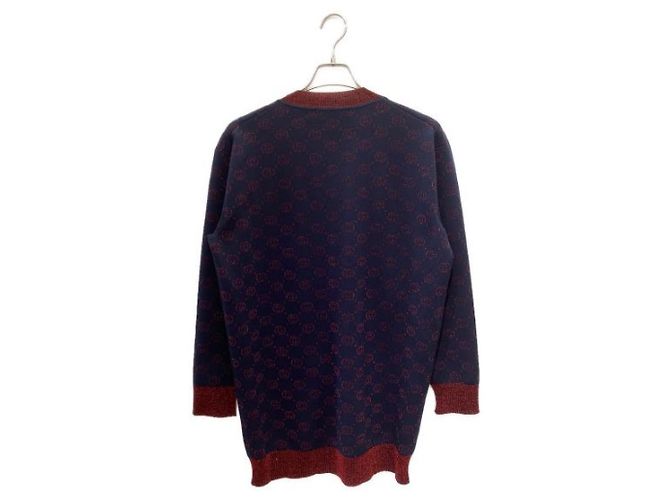 ***GUCCI Strickjacke mit glitzerndem GG-Logo Marineblau - Ansicht 2
