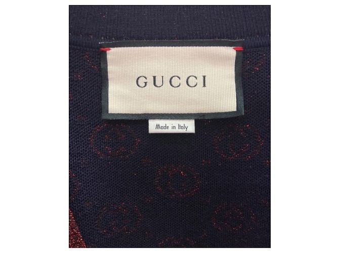 ***GUCCI Strickjacke mit glitzerndem GG-Logo Marineblau - Ansicht 3
