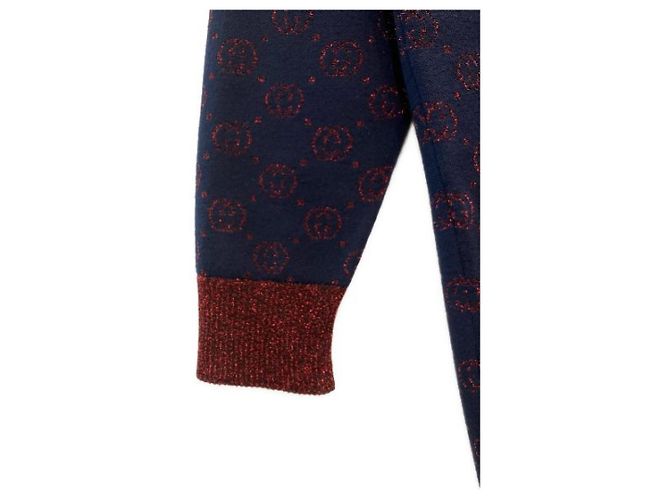 ***GUCCI Strickjacke mit glitzerndem GG-Logo Marineblau - Ansicht 7