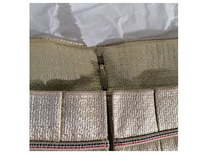 Minifalda plisada lamé dorada de CHANEL Dorado - vista 9