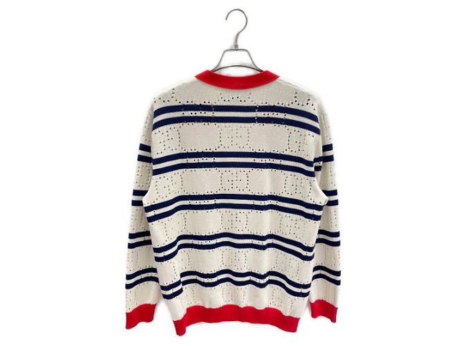 ***Cárdigan de algodón a rayas de punto GUCCI GG Multicolor - vista 2