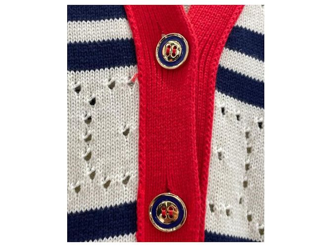 ***Cárdigan de algodón a rayas de punto GUCCI GG Multicolor - vista 4