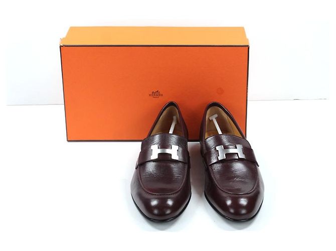 Hermès Müßiggänger Slipper Bordeaux - Ansicht 8