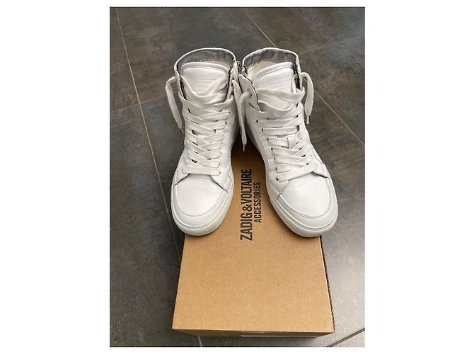 Sneakers Zadig & Voltaire ZV1747 HIGH FLASH in pelle bianca Bianco - vista 5
