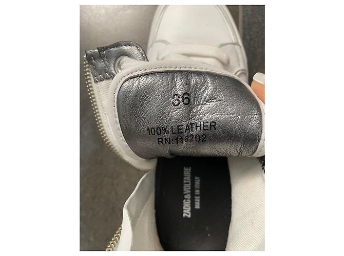 Sneakers Zadig & Voltaire ZV1747 HIGH FLASH in pelle bianca Bianco - vista 6
