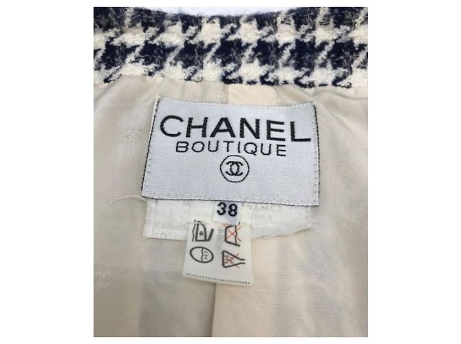 ***CHANEL-Tweed-Setup Weiß Marineblau - Ansicht 4