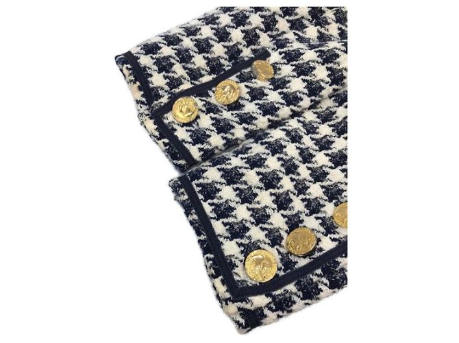 ***CHANEL-Tweed-Setup Weiß Marineblau - Ansicht 5