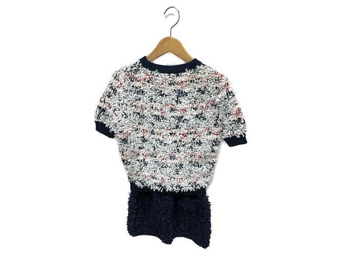 ***CHANEL Kurzarm-Strick-Schnitt- und Näh- und Rock-Setup Weiß - Ansicht 2