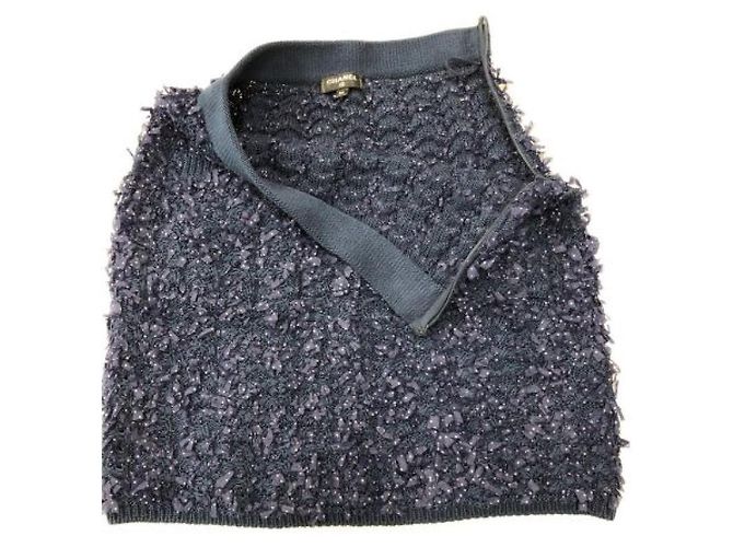 ***CHANEL Kurzarm-Strick-Schnitt- und Näh- und Rock-Setup Weiß - Ansicht 7