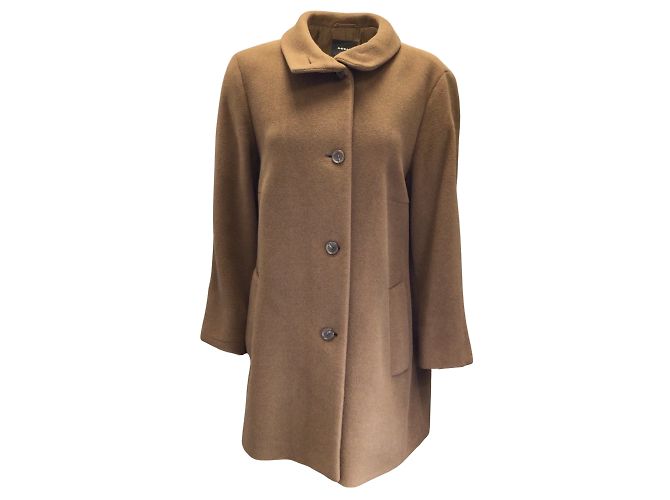 Akris Brown Angora Coat and Silk Overcoat Two-Piece Set - view 4