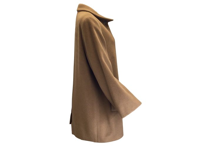 Akris Brown Angora Coat and Silk Overcoat Two-Piece Set - view 5