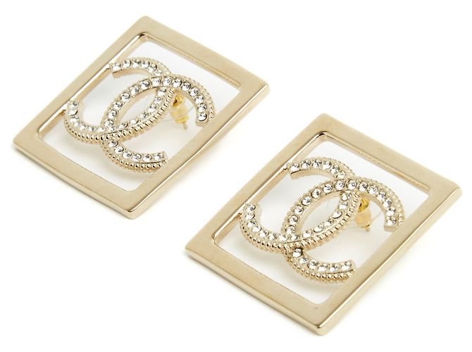 Chanel 23P set CC in orecchini quadrati XL D'oro - vista 5