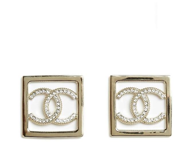 Chanel 23P set CC in orecchini quadrati XL D'oro - vista 8