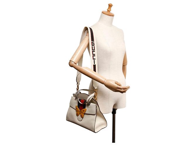 Borsa Gucci in pelle bianca Bianco - vista 2