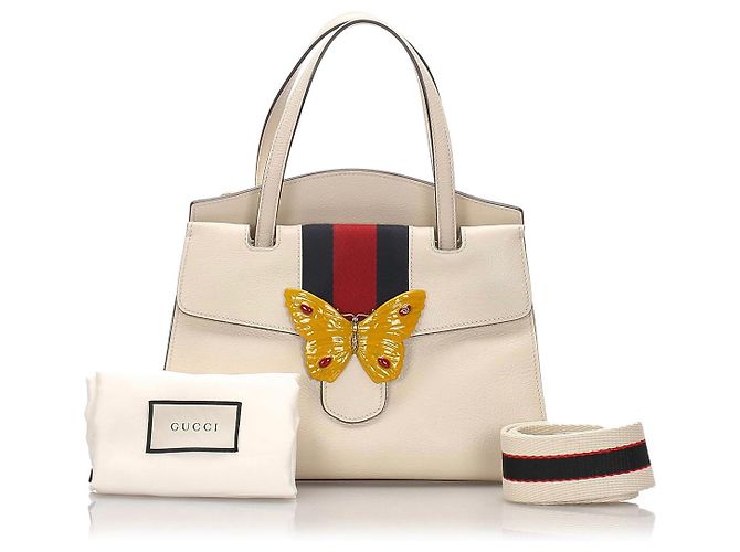 Borsa Gucci in pelle bianca Bianco - vista 3