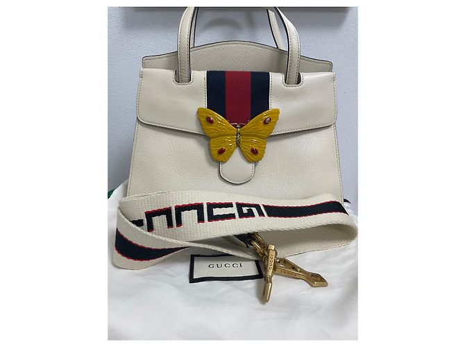 Borsa Gucci in pelle bianca Bianco - vista 9