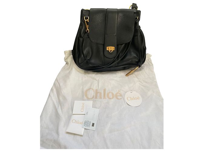 Chloé Borsa a tracolla piccola Chloe Lexa in pelle nera - vista 15