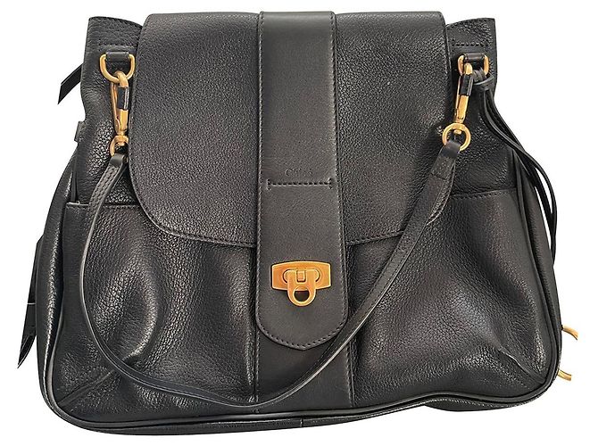 Chloé Borsa a tracolla piccola Chloe Lexa in pelle nera - vista 17