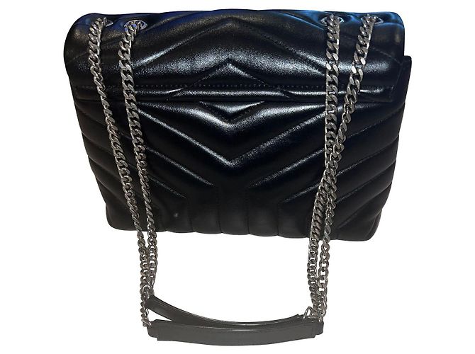Borsa a tracolla Loulou piccola Saint Laurent in pelle nera Nero - vista 11