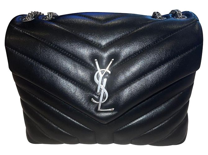 Borsa a tracolla Loulou piccola Saint Laurent in pelle nera Nero - vista 12